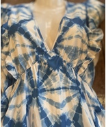 Neckline Deep V neck hem shaped tie dyed flared dress - $25.00