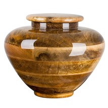 Hand Turned Stunning mango Cremation urn for Human / Pet ashes Memorial ... - £201.84 GBP+