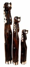 Balinese Wood Handicraft 3 Feet Large Polkadot Ears Canine Hound Dog Set... - £59.76 GBP