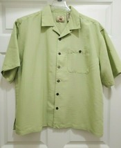 Joe Marlin Men&#39;s 2XL Shirt Green Short Sleeves Button Front Wood Look Bu... - £20.97 GBP