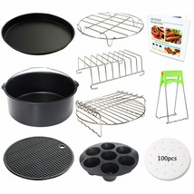9 Inch Air Fryer Accessories Xl 10 Pcs With Cupcake Pan, Pizza Pan, Sili... - £46.29 GBP