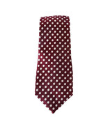 SEAN JOHN Burgundy Red White Perfect Polka Dot Silk Twill Classic Tie - $19.99