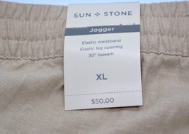 Sun + Stone Men&#39;s Sand Tan Linen Cotton Jogger Pants  Size XL - £40.37 GBP