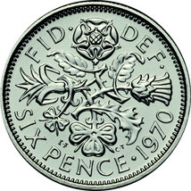 Last Ever English Sixpence Coin  1970 Proof - $37.61
