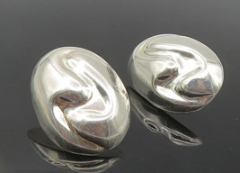 JIIC MEXICO 925 Silver - Shiny Hollow Swirl Oval Dome Drop Earrings - EG5203 - £58.74 GBP