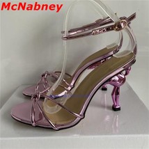 Summer Flamingo Unique Heel Sandals Sexy Style Fashion One Word High Heels Large - £149.37 GBP
