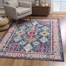 2' X 4' Blue and Ivory Oriental Area Rug - $63.49
