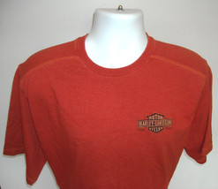 Mens Harley Davidson Motorcycles T Shirt Medium Ribbed Shoulders Burnt Orange - $27.67