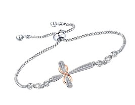 Cross Bracelet 925 Sterling Silver Infinity Sideways Gift - £217.88 GBP