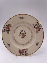 Coventry by Syracuse 7&quot; Dessert Salad Plate Old Ivory Multi-Color Flower GOLD - $12.86