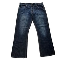 Flypaper Jeans Men 41x31 Blue Denim Boot Leg Dark Wash Mid Rise Cotton T... - £18.83 GBP