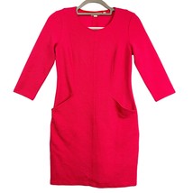 Boden Dress Size 2 Petite Hot Pink Ribbed Knit Sheath Pockets Office Wedding - £23.06 GBP