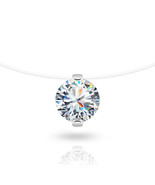 GIGAJEWE 1/2/3ct D Color Round VVS1 Moissanite Fish Line Invisible Neckl... - $40.88+