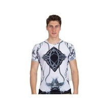 Men Crew T Shirt Makrom Turkey Medallion Chain Floral European 1217-412 Black image 3
