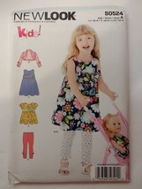 New Look 0524 Size 1/2-4 Toddlers&#39; Leggings Top Dress Shrug Stretch Knits - £10.05 GBP