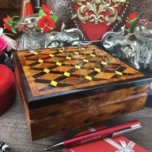 Small jewelry thuya wooden square mosaic pattern, new year gift box gift... - £71.67 GBP