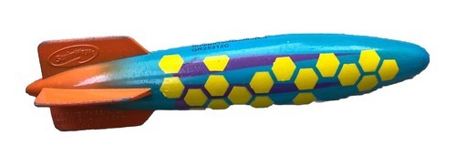 SwimWays Original Toypedo Torpedo Pool Toy 10&quot;  Yellow Blue Diving Missi... - $24.36