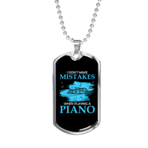 Musician Necklace I Don&#39;t Make Mistakes Piano Necklace Stainless Steel or 18k G - £37.33 GBP+