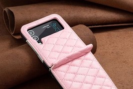 For Samsung Galaxy Z Flip 4 3 5G Leather Flip hard Back Case Cover  - £66.70 GBP