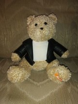 Galerie Reeses Teddy Bear Plush 8&quot; Leather Jacket Hershey Peanut Butter Cups... - £14.18 GBP