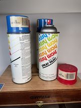 Vintage Easy Way Spray Paint Astro Blue Swift Red 4 cans total - $337.60 MXN
