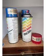 Vintage Easy Way Spray Paint Astro Blue Swift Red 4 cans total - $25.61 CAD
