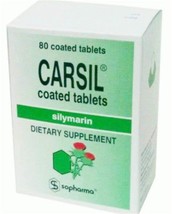 4 pack   Carsil 22.5mg Silymarin Natural Detox and Liver Protection 80 t... - $65.09