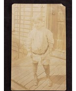 Antique PHOTO CORRESPONDENCE POSTCARD LITTLE BOY ON PORCH - $2.04 CAD