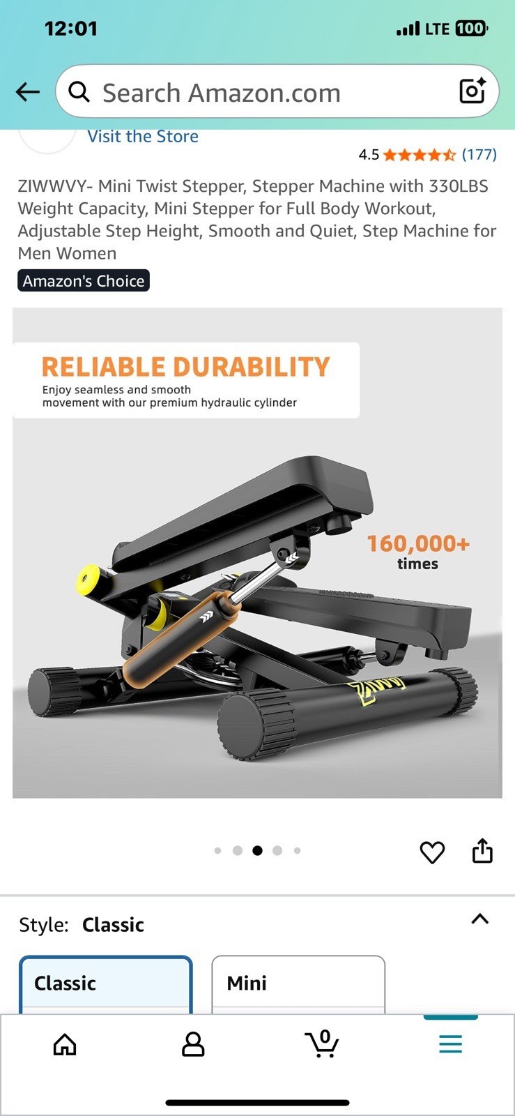 Twist Stepper for Exercise at Home, Mini Stair Stepper with Resistance Bands Item image 7
