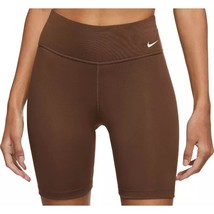 Nike One Womens Mid-Rise 7&quot; Cacao Bike Training Shorts DD0243-259 Brown ... - £33.53 GBP
