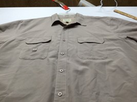 Cabela&#39;s Vented Button Up Shirt Men X-Large Long Sleeve Hunting Fishing Tan - £10.75 GBP