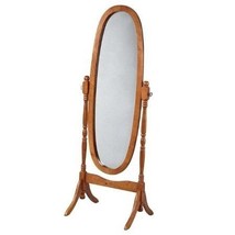 Oval Cheval Mirror in Oak Finish - $2,972.16 MXN