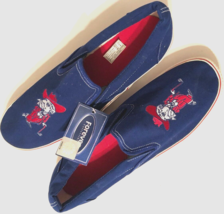 OLE MISS Rebels SEC Logo Blue Low Top Adult NCAA Slip On Sneakers 11 / 1... - £26.48 GBP