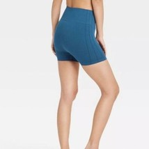 NWT JoyLab Women&#39;s High Rise Elastic Waist Shorts, Blue Opal, L - £13.45 GBP