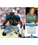 Bruce Matthews signed Tennessee Titans football 8x10 photo Beckett COA p... - $128.69