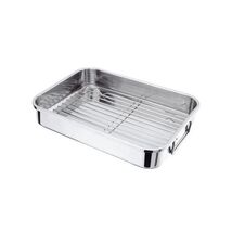 Horwood H042 Roasting Pan with Rack, 39 x 28 x 6 cm, Silver  - $72.00