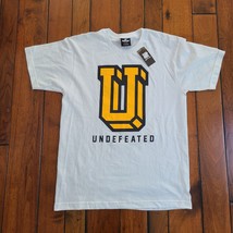 UNDEFEATED U Block T-Shirt Size M Medium White Logo NEW w/ Tags - £23.64 GBP