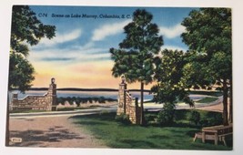 Lake Murray Columbia South Carolina Scenic Lakeside Landscape Linen Postcard - £3.94 GBP