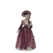 Vintage Victorian Lady Figurine 6 in. Pink Dress Grantcrest Handpainted Japan - £10.86 GBP