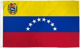 Venezuelan Flag with Shield 3x5 ft Bolivarian Republic of Venezuela Coat of Arms - £13.58 GBP