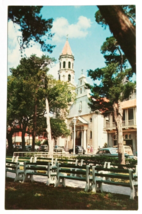 Cathedral of St Augustine Church Old Cars Florida FL Koppel UNP Postcard c1970s - £3.92 GBP