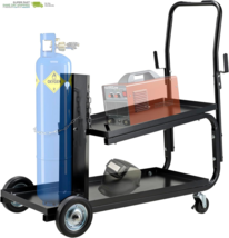 Welding Cart, MIG TIG ARC Welder Cart W/Upgraded Handle, Galvanized Cast... - $215.15