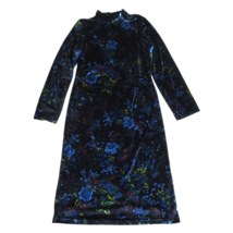 NWT Anthropologie Maeve Constance Midi in Blue Floral Velvet Side Slit Dress L - £77.67 GBP