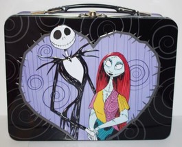 Nightmare Before Christmas Jack &amp; Sally Hearts Carry All Tin Tote Lunchb... - $11.64