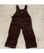 Vintage Oshkosh B&#39;Gosh Overalls Toddler 12m Brown Vestbak Corduroy Snap ... - $435.44 MXN