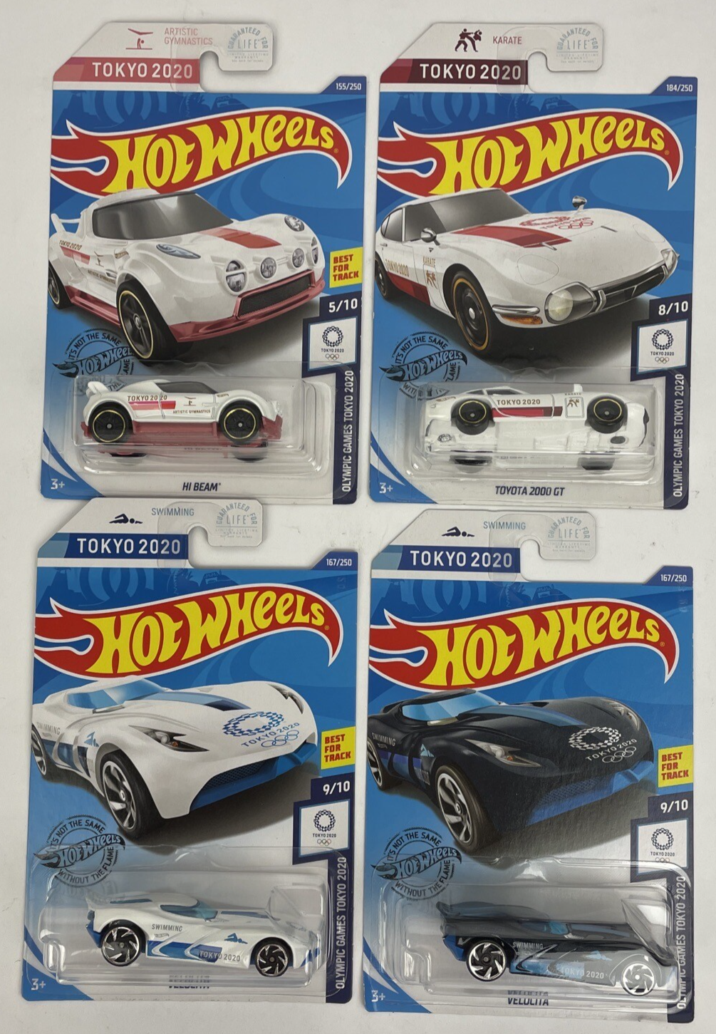 4 x 2020 Mattel Hot Wheels NEW Tokyo Olympics 2 VELOCITA Toyota 2000GT H... - $18.80