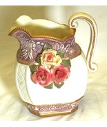 Creamy White Pitcher 3D Trellis Rose Vine Pattern - $41.81 CAD