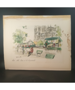 Janicotte Watercolor &quot;Paris Notre Dame Et Les Bouquinistes&quot;, Rare OBO - €109,57 EUR