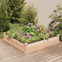  Garden Raised Bed Natural wood Solid fir wood 47.2 x 47.2 x 9.8 in - $2,487.42 MXN