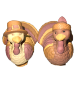 Pair Salt &amp; Pepper Shakers Mr. and Mrs. Turkey Holiday Dinnerware Thanks... - $150.34 MXN
